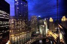 Chicago Skyline At Night Free Stock Photo - Public Domain Pictures