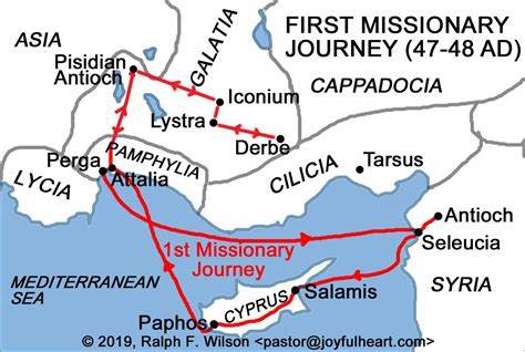 Map Of Paul's Missionary Journeys Printable Contributed By The Bible Journey.