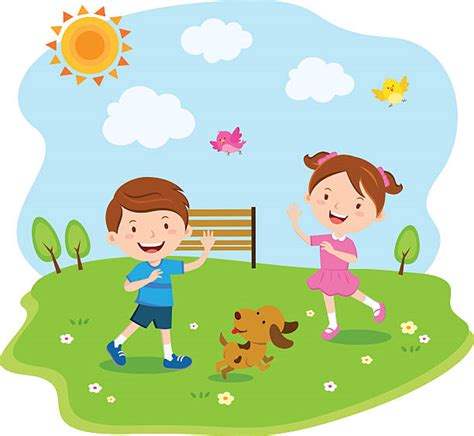 Kids Playing Outside Illustrations, Royalty-Free Vector Graphics & Clip ...