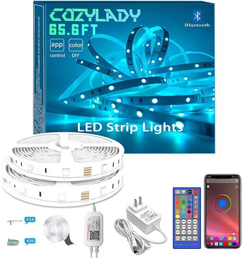 Bluetooth LED Strip Lights 65.6FT - LED Light Strips Controlled by Smart Phone APP - Music Sync ...