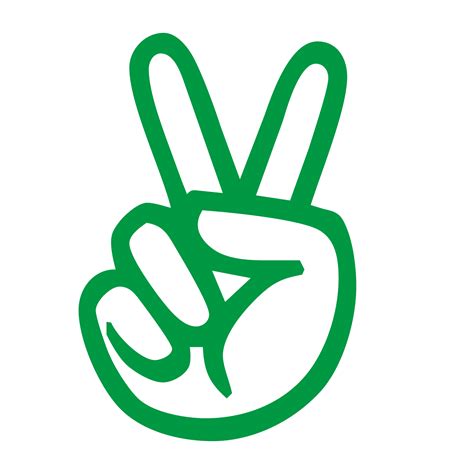 Peace symbols Hand V sign - Green yes gesture vector material png download - 1500*1500 - Free ...