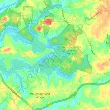 Topografische Karte Mountain Island Lake, Höhe, Relief