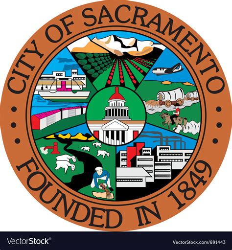 Sacramento city seal Royalty Free Vector Image