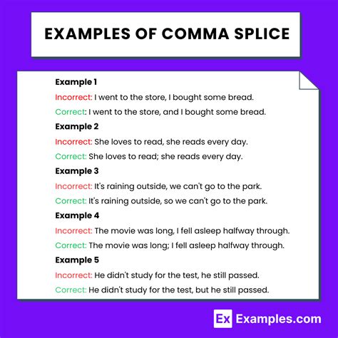 Comma Splice - 28+ Examples, Rules, How to Fix, PDF