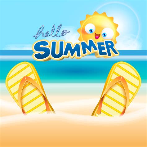 summer vacation at beach background illustration 537019 Vector Art at ...