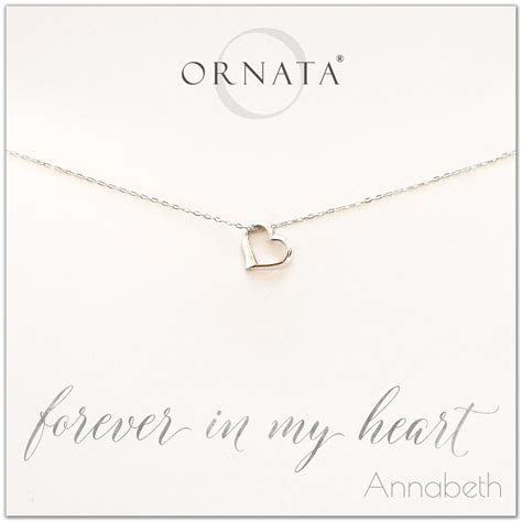 Forever in My Heart Sterling Silver Heart Charm Necklace – Ornata