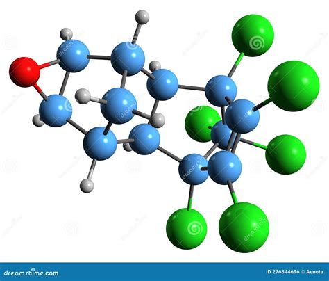 3D Image of Dieldrin Skeletal Formula Stock Illustration - Illustration of disruptor ...