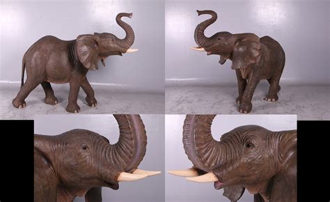 Elephant with Trunk Up Elephant with Trunk Up [150087H] - $985.00 : Life Size Statues ...