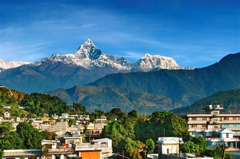 Scenic view of Machhapuchhre Mountain which means Fish Tail in english from Pokhra City. #Travel ...