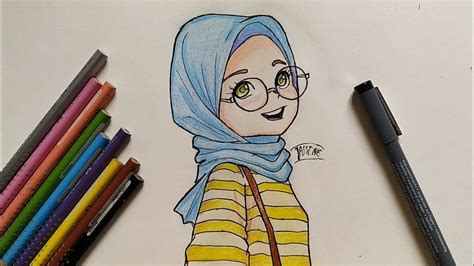 رسم بنات محجبات سهل جدا - رسم الحواجب