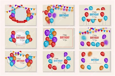 Premium Vector | Happy birthday congratulations banner set design with ...