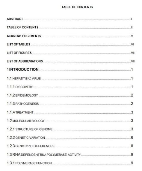 Table of Contents Templates | 8+ Free Printable Word, Excel & PDF Formats, Samples, Exam ...