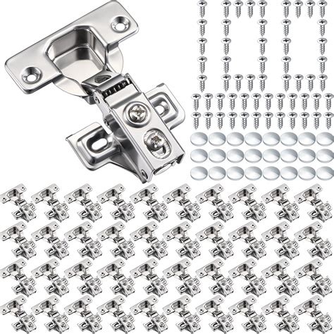 Buy 100 Pack Cabinet Hinges 1/2 Inch Partial Overlay Kitchen Cabinet ...