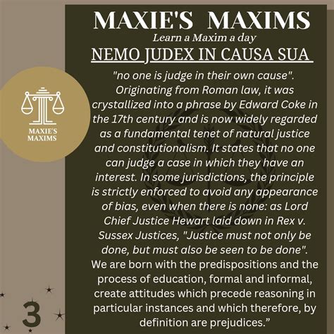 [3.0]: NEMO JUDEX IN CAUSA SUA. Learn a Maxim a day. Today's discourse… | by MAXIE'S MAXIMS ⚖️ ...