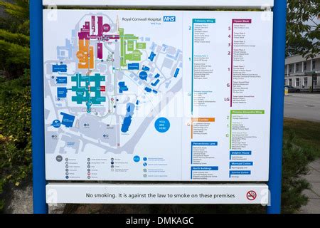 NHS Hospital map, The Royal Cornwall Hospital, Truro, Cornwall, UK Stock Photo - Alamy