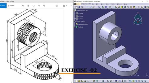 Catia V5 PART DESIGN - 02 || Catia Part Modeling || 3D Part Design || Beginners Exercise - YouTube