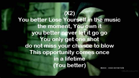 Eminem - Lose Yourself [Lyrics + HD] - YouTube