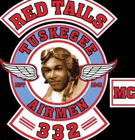 RED TAILS TUSKEGEE AIRMEN EST 1941 MC 332 BLACK PILOT HEAD IN CENTER OF ...