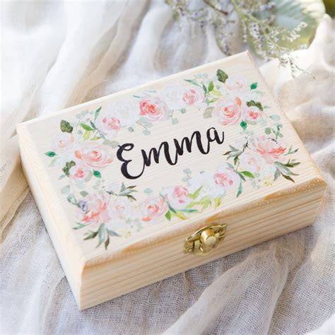 Personalized Floral Jewelry Box – Z Create Design