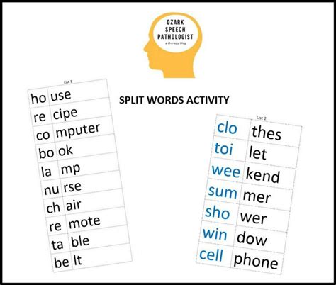 splitwordspreview | Speech therapy, Speech, Therapy