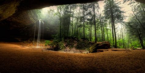 waterfalls, Usa, Crag, Trees, Hocking, Hills, State, Park, Ohio, Nature ...