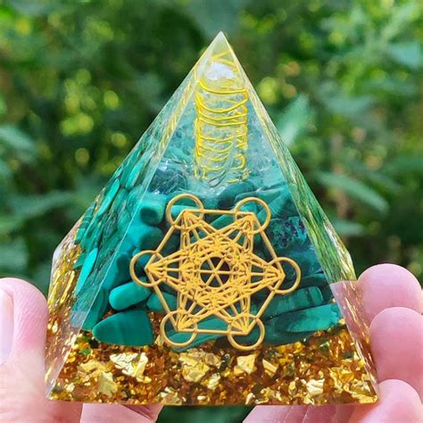 Gorgeous Orgone Energy Pyramid Natural Crystal Green Peacock - Orgone ...