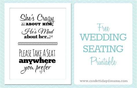 Pick A Seat wedding Sign Free Printable