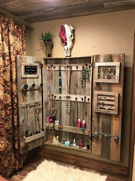 Pin by Sara Lozier on Dream Home | Jewelry organizer wall, Diy jewelry cabinet, Rustic jewelry ...