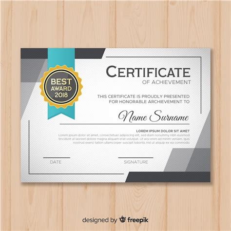 Premium Vector | Modern certificate template in flat design