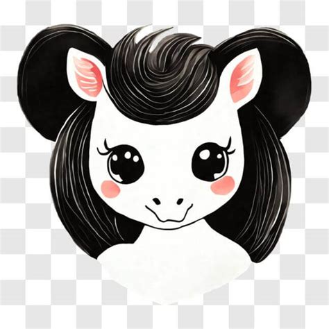 Download Cute Pony Drawing with Pink Cheeks PNG Online - Creative Fabrica