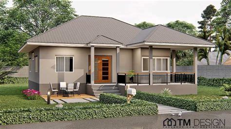 Three-bedroom bungalow with a rolling veranda - Pinoy House Plans