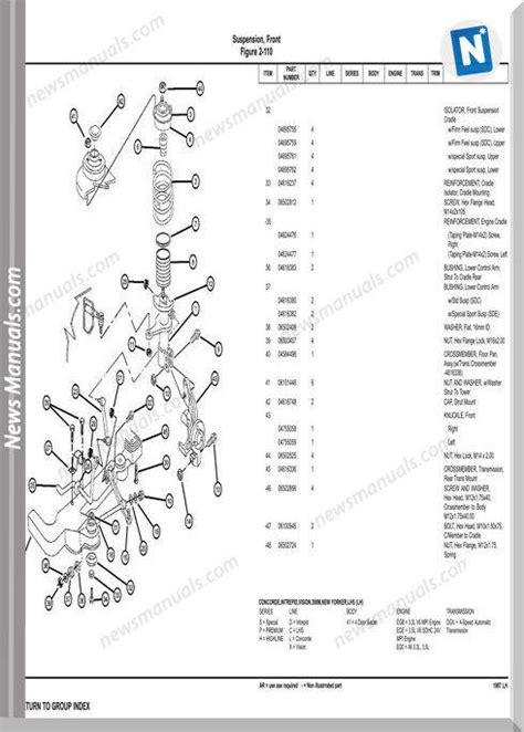 Dodge Chrysler Intrepid 1997 Lh Parts Catalog