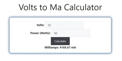 Volts to Ma Calculator - Savvy Calculator