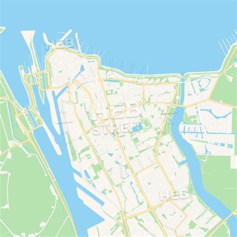 Terneuzen, Netherlands Vector Map - Classic Colors - HEBSTREITS | Map ...