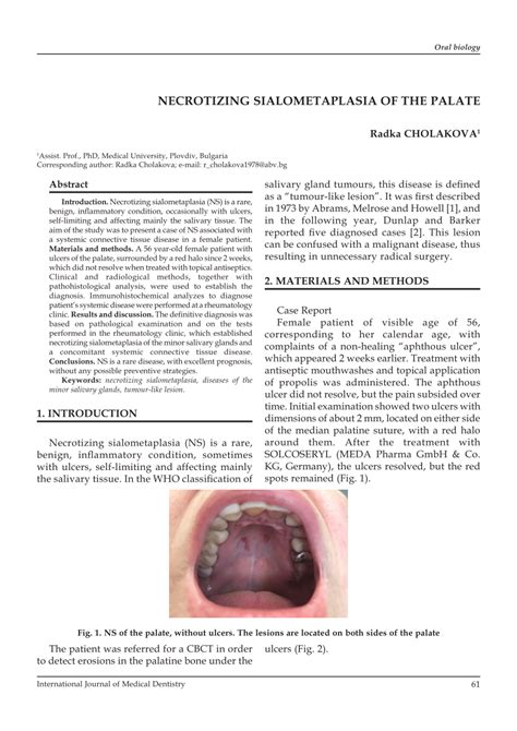 (PDF) Necrotizing Sialometaplasia of Palate