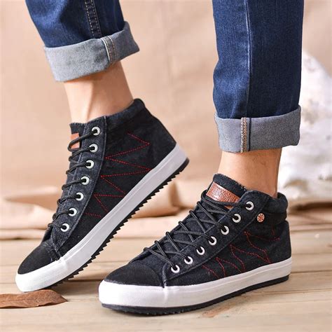 High fashion jeans casual shoes men's wear canvas shoes-in Men's Casual ...