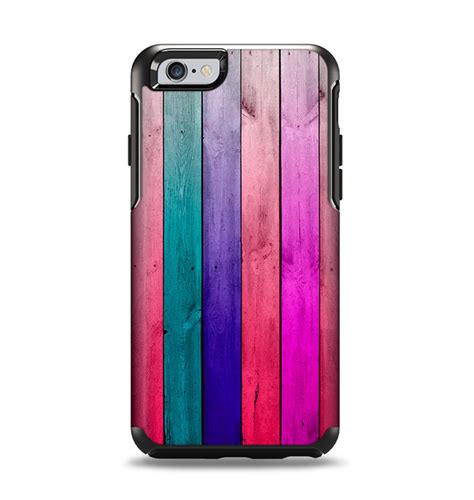 The Vibrant Neon Colored Wood Strips Apple iPhone 6 Otterbox Symmetry - DesignSkinz