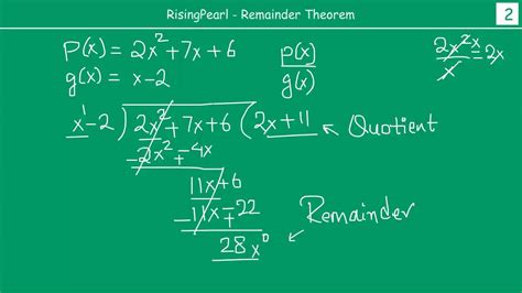 Polynomials - Remainder theorem (1 of 3) - YouTube