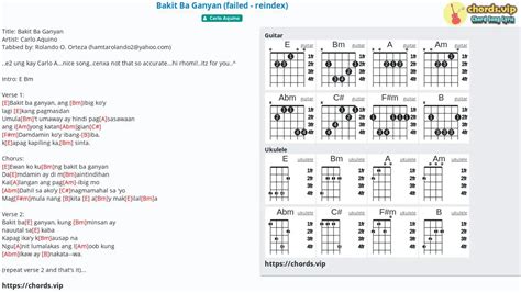 Chord: Bakit Ba Ganyan (failed - reindex) - tab, song lyric, sheet, guitar, ukulele | chords.vip