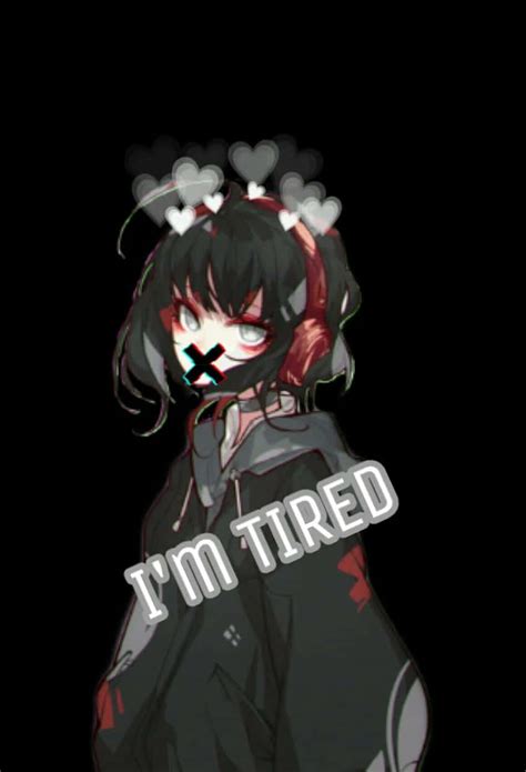 Download Tired Goth Anime Girl Wallpaper | Wallpapers.com