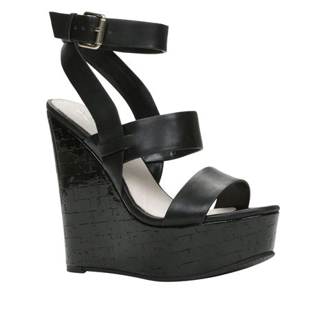 Aldo Birwen Ankle Strap Wedge Sandals in Black | Lyst