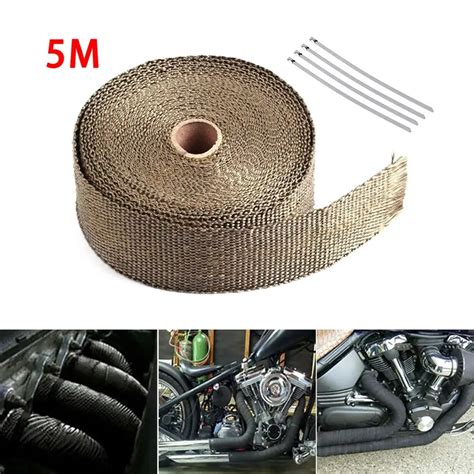 5m Car Motorcycle Heat Shield Wrap Tape Exhaust Pipe Thermal Protection ...