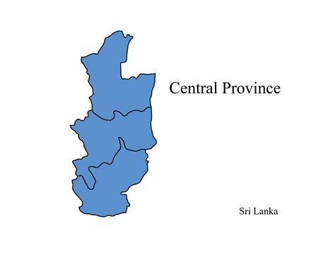 Map of Central Province, Sri Lanka | vector Outline | Vectoy