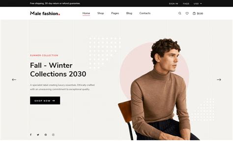 MaleFashion - Free Bootstrap 4 HTML5 eCommerce Website Template - ThemeWagon