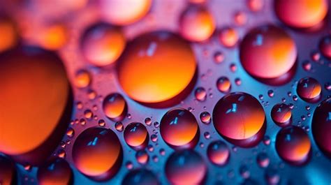 Premium AI Image | Colorful raindrops on water surface macro