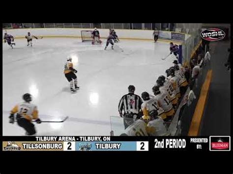 WOSHL HIGHLIGHTS 2022-23 - Tillsonburg Thunder at Tilbury Bluebirds - Sat, Feb 4th 2023 - YouTube