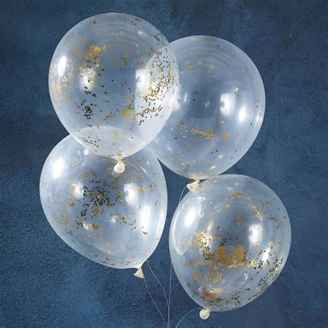 Confetti ballonnen glitter goud (5st) Gold Christmas | Confetti balloons, Gold confetti balloons ...