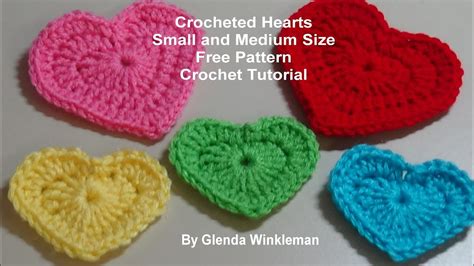 Crochet Hearts- Crochet Tutorial - Free Pattern - YouTube