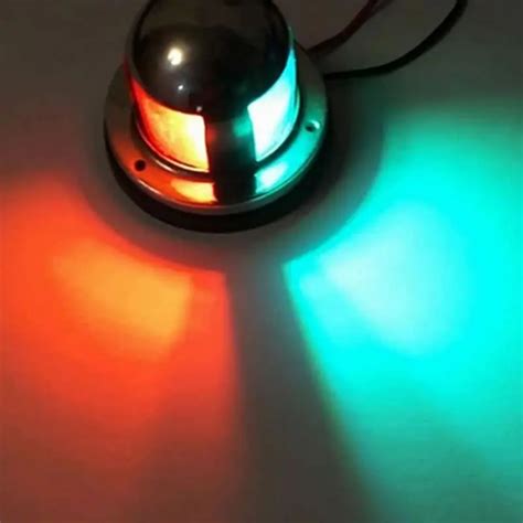 1 Pair Boat Stainless Steel 12V LED Bow Sailing Signal Navigation Lamp Red Green Light For ...