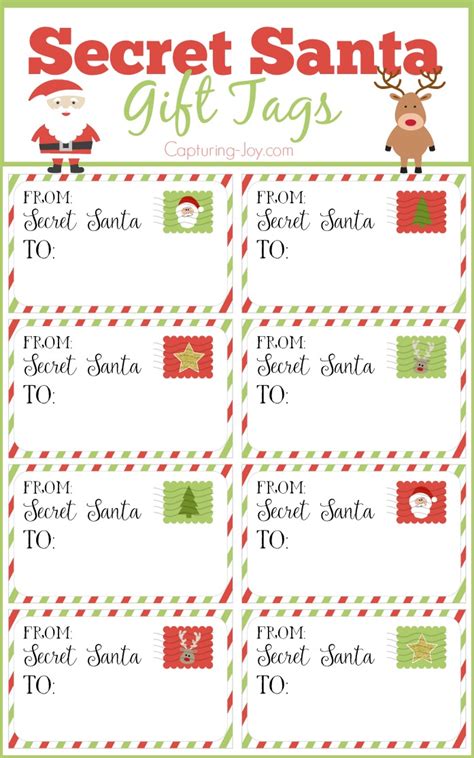 Secret Santa Gift Tags - Secret Santa Gift Exchange Ideas